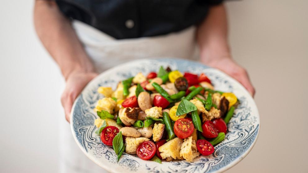 PHOTO: A bowl of panzanella salad from the cookbook, "Lido."