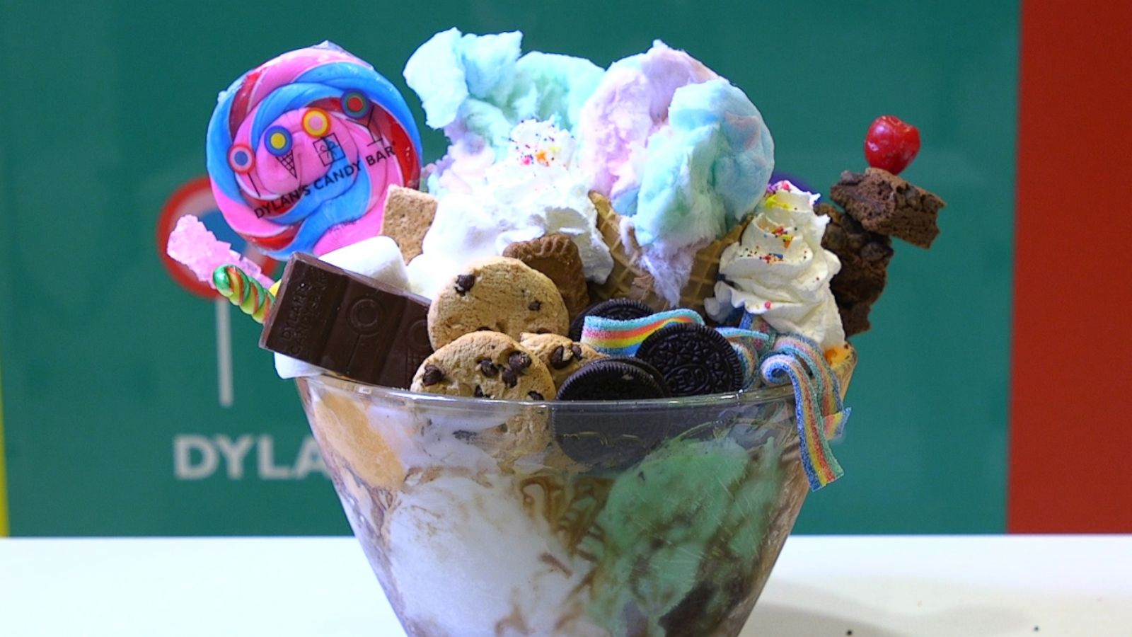 PHOTO: The "I Bet You Can't" ice cream sundae consists of 10 scoops of ice cream and 10 crazy toppings ranging from cotton candy to rock candy.