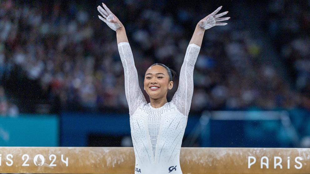 PHOTO: Sunisa Lee prepares to perform her routine during the Artistic Gymnastics, Women's Balance Beam Final at the Bercy Arena during the Paris 2024 Summer Olympic Games on August 5th, 2024 in Paris, France.