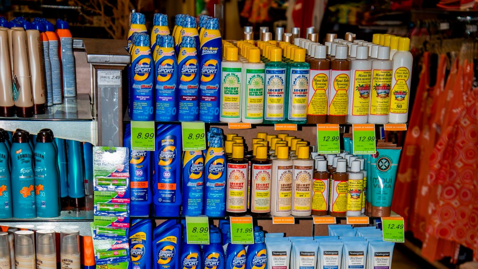 PHOTO: Sunscreen is seen in a store in Hawaii on Nov. 12, 2016.