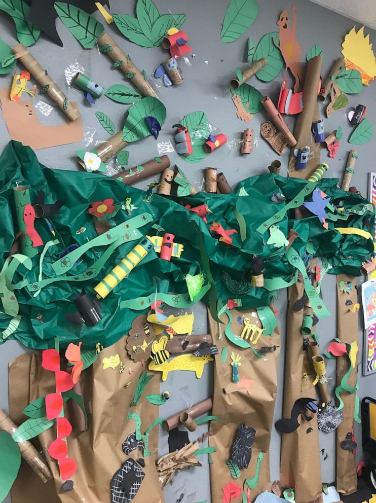 PHOTO: Seen in this undated photo is children's artwork inside Elisabeth Milich's classroom at Whispering Wind Academy in Phoenix.