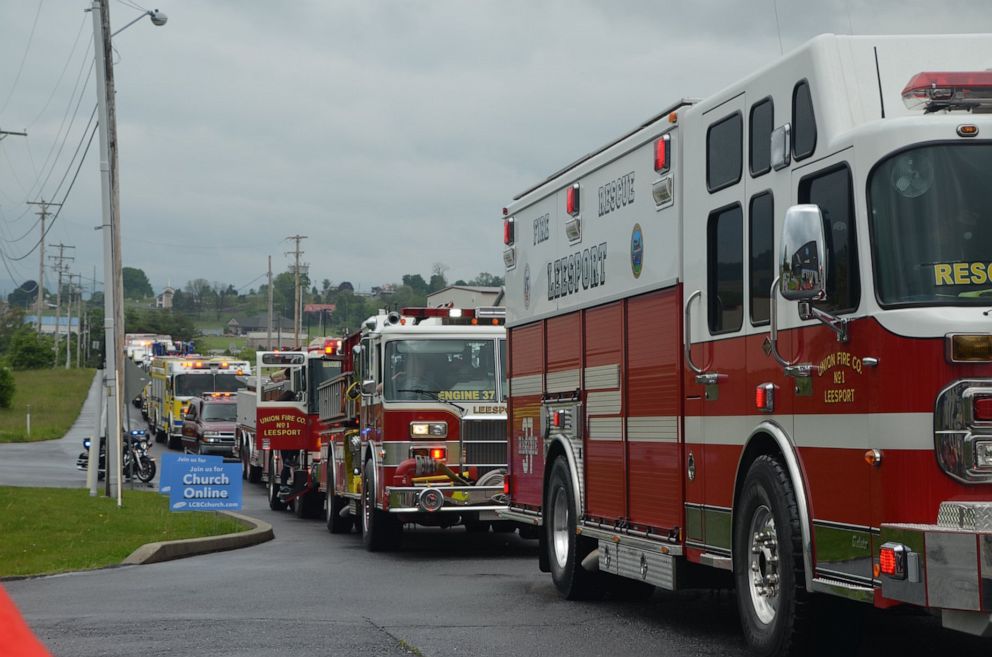 PHOTO: Riley Rejniak waved as a total of 651 of cars, motorcycles and first responders arrived in waves in Leesport, Pennsylvania, at a safe distance to celebrate his fighting spirit and 8th birthday on May 23. Riley is fighting cancer a second time.