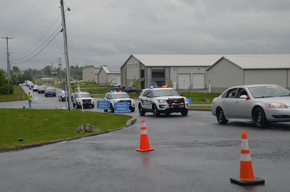 PHOTO: Riley Rejniak waved as hundreds of cars, motorcycles and first responders arrived in waves in Leesport, Pennsylvania, at a safe distance to celebrate Riley's fighting spirit and 8th birthday on May 23.