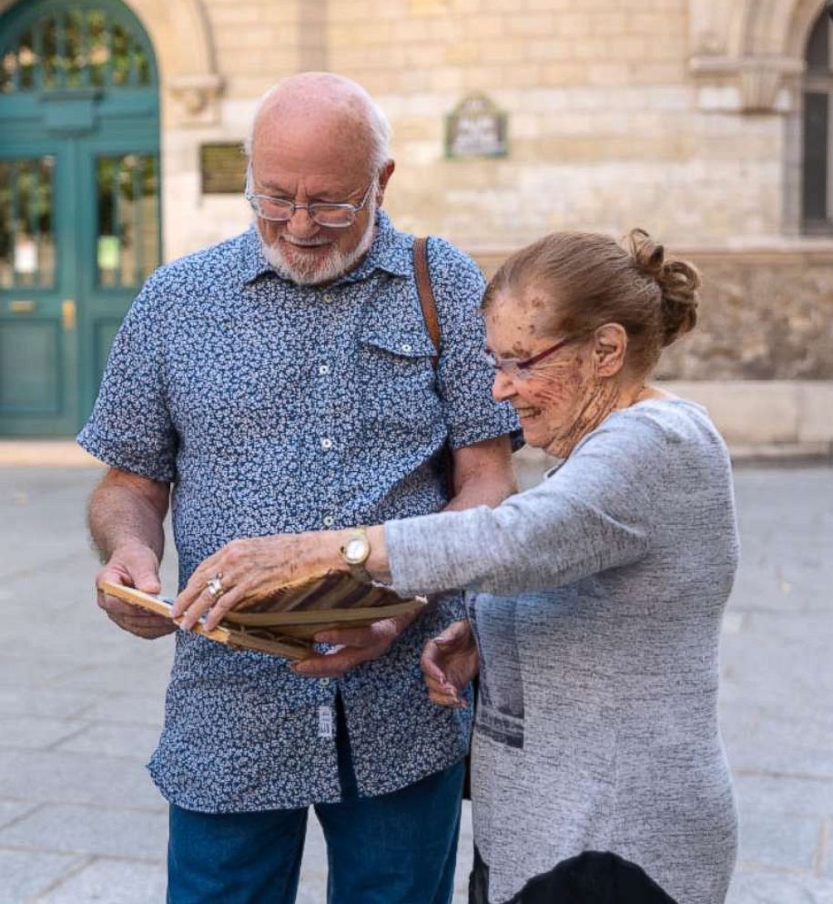 PHOTO: Charlotte and Alain relive old memories after reuniting through a Facebook message after 70 years.