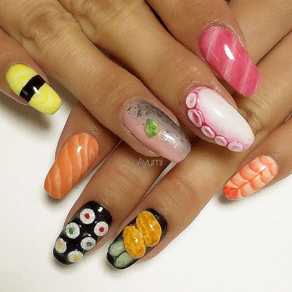 PHOTO: This creative manicure is inspired by all different types of sushi.