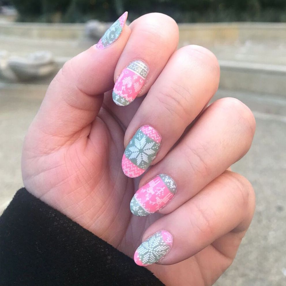 VIDEO: These ugly Christmas sweater nails are Pinterest-perfection and easy to pull off