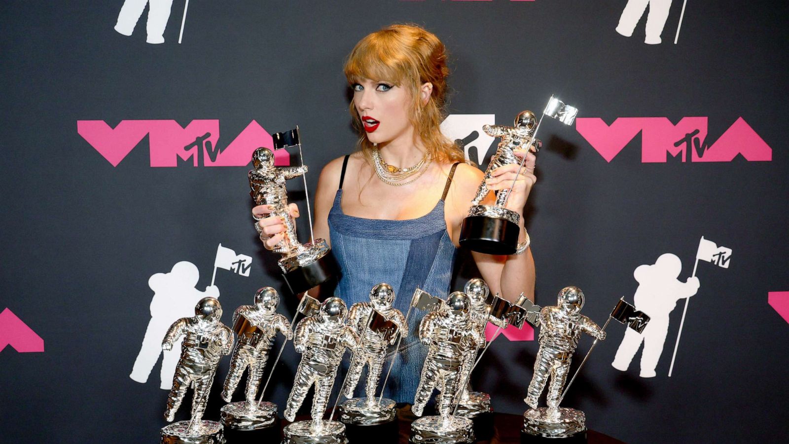 PHOTO: Taylor Swift is seen backstage during the 2023 MTV Video Music Awards at Prudential Center on Sept. 12, 2023 in Newark, N.J.