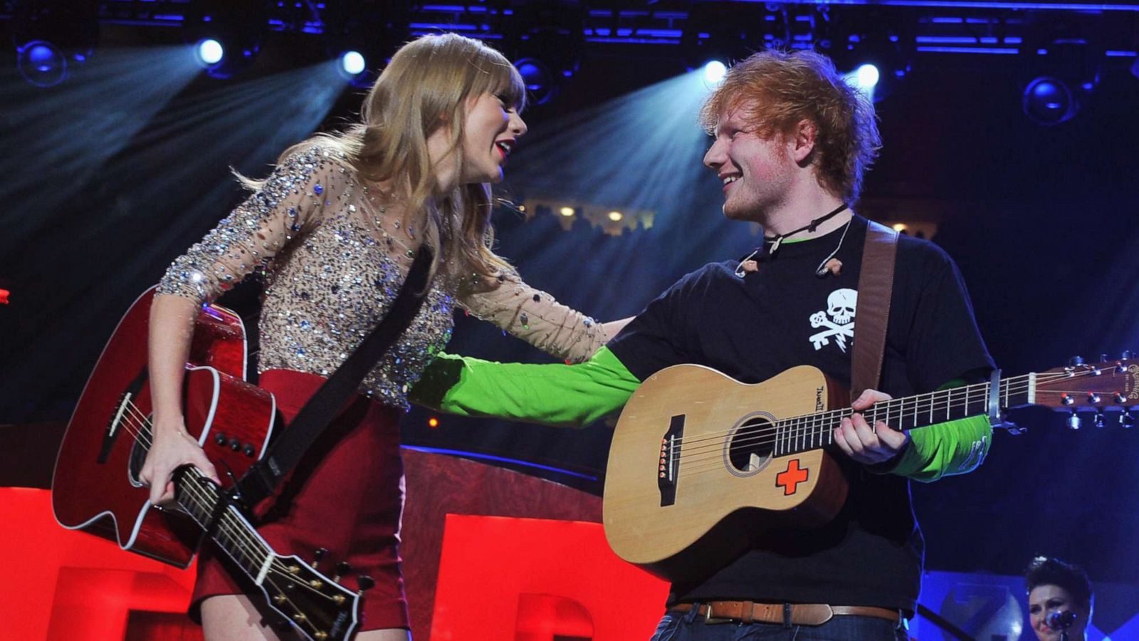 PHOTO: Taylor Swift and Ed Sheeran perform onstage during Z100's Jingle Ball 2012, presented by Aeropostale, at Madison Square Garden on Dec. 7, 2012, in New York City.