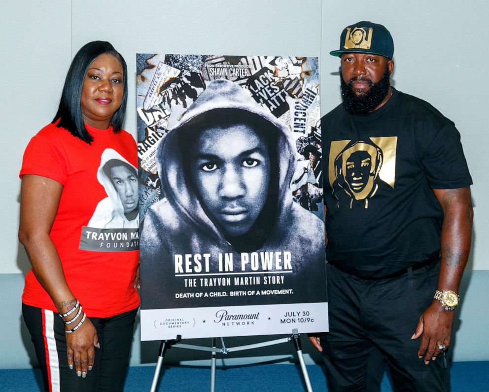 PHOTO: Sybrina Fulton and Tracy Martin attend "Rest In Power: The Trayvon Martin Story" screening on July 26, 2018 in Venice, Calif.