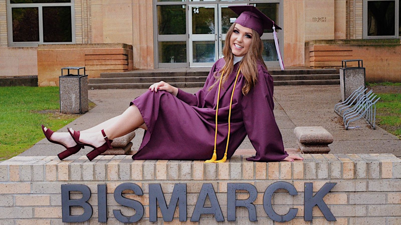 PHOTO: Sydney Helgeson performed an original song to the tune of "Shallow" for Bismark High School's graduation.