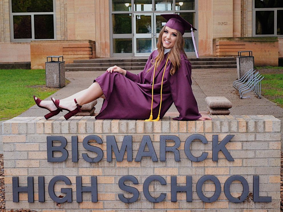 PHOTO: Sydney Helgeson performed an original song to the tune of Shallow for Bismark High Schools graduation.