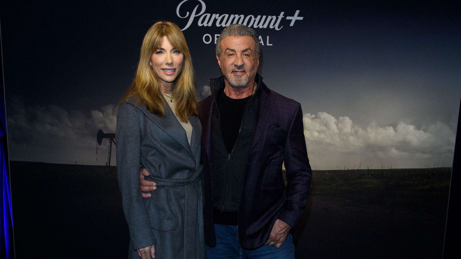 PHOTO: In this Nov. 7, 2022, file photo, Sylvester Stallone and Jennifer Flavin Stallone appear at a private screening of the series "Tulsa King", in Toronto, Canada.