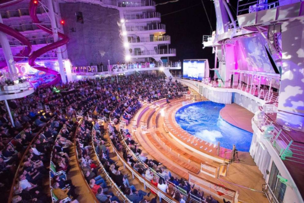 PHOTO: Colorful acrobatic performances take place at the AquaTheater on the Symphony of the Seas.