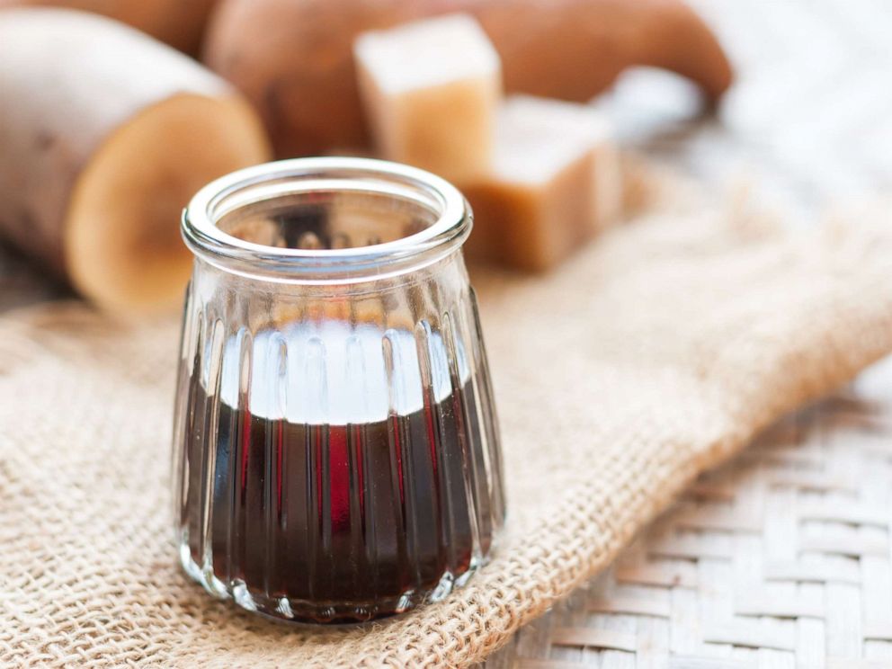 PHOTO: Yacon syrup is pictured in front of yacon roots in an undated stock photo.