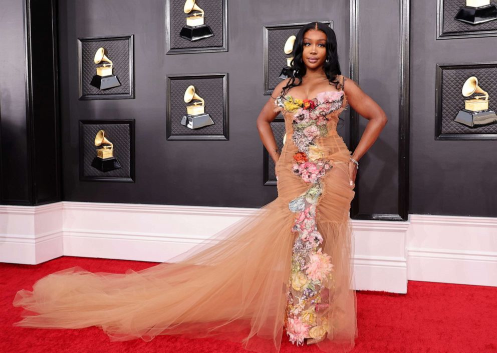PHOTO: SZA attends the 64th GRAMMY Awards at MGM Grand Garden Arena, April 3, 2022, in Las Vegas.