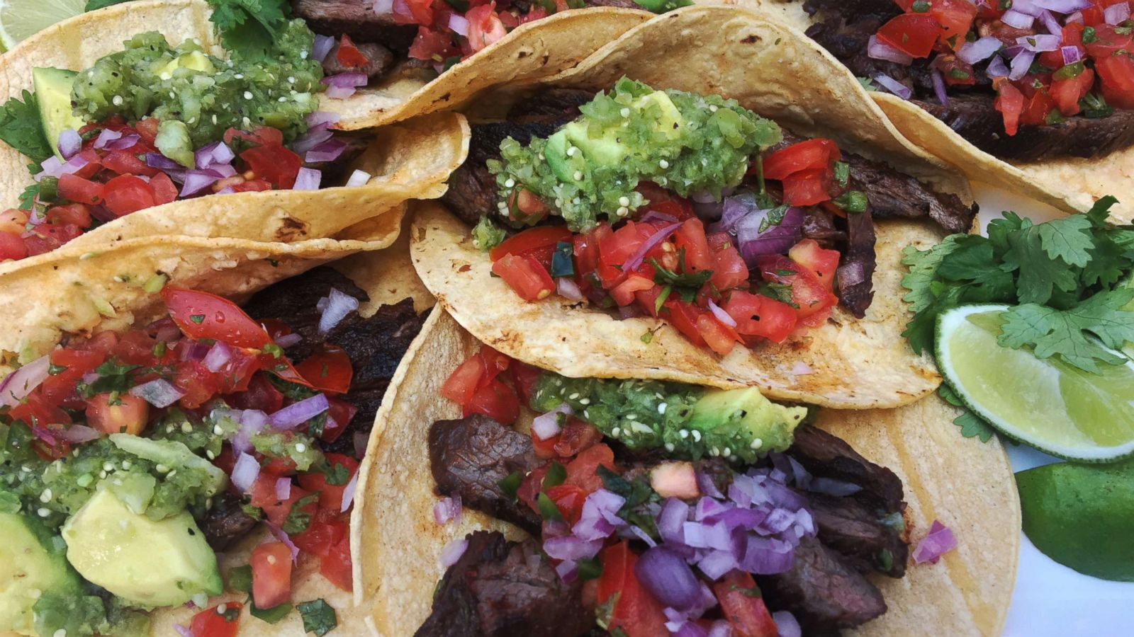 PHOTO: Chef Josh Capon's marinated skirt steak tacos with fresh tomatillo salsa.