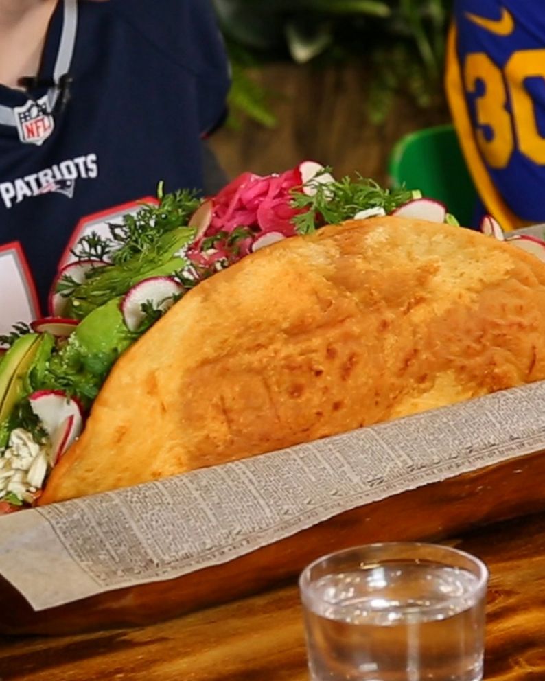 PHOTO: We tried a 12-pound taco you'll want on the menu at your Super Bowl party.