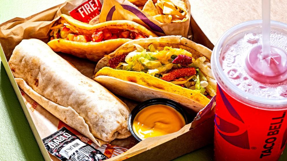 PHOTO: A tray of food from Taco Bell is shown, Aug. 26, 2024, in Washington. 