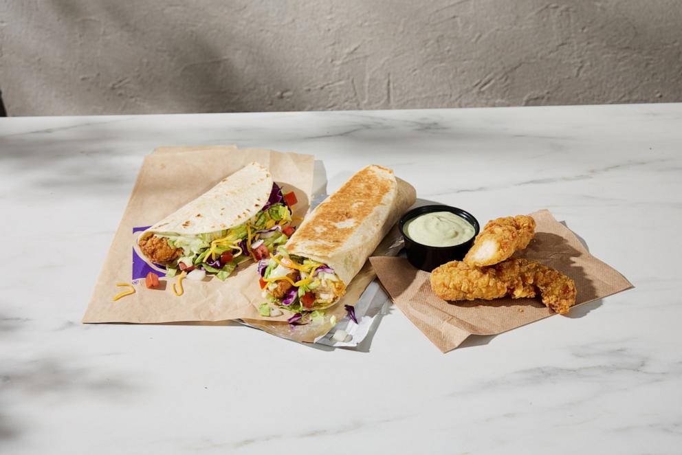 PHOTO: Taco Bell is introducing new menu items for a limited time, including a crispy chicken taco, crispy chicken burrito, crispy chicken strips, as well as spicy ranchero sauce and avocado ranch sauce (not pictured).