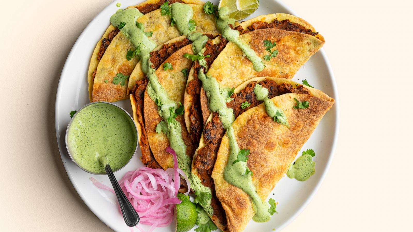 PHOTO: Crispy black bean tacos.