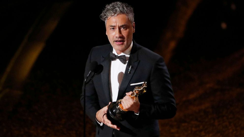 PHOTO: Taika Waititi accepts the award for Best Adapted Screenplay for 'Jojo Rabbit' at the 92nd Academy Awards in Hollywood, Calif., Feb. 9, 2020.