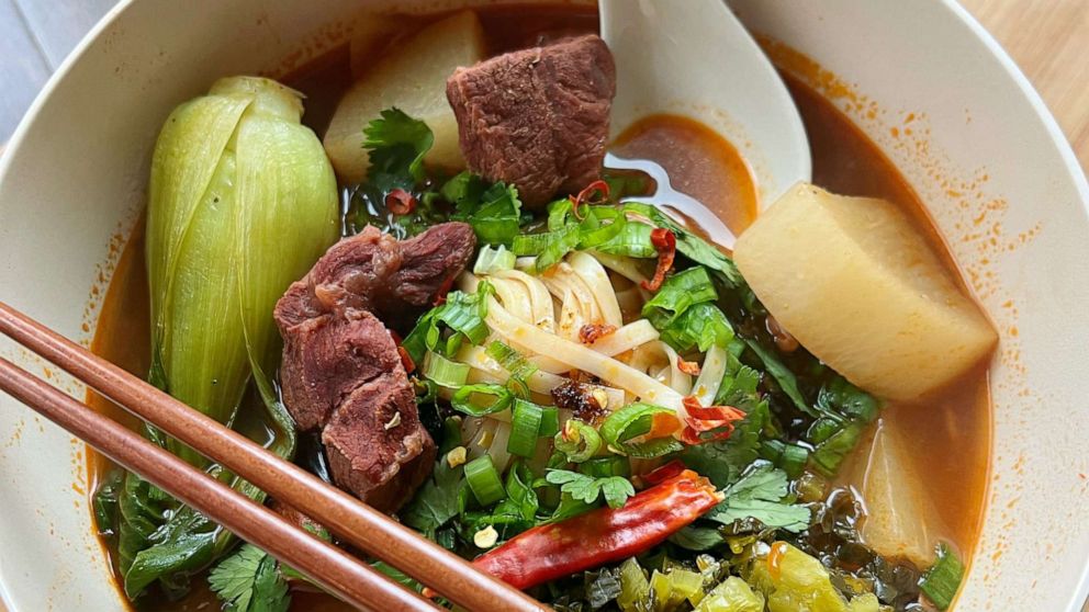 PHOTO: A bowl of Taiwanese noodles with beef.