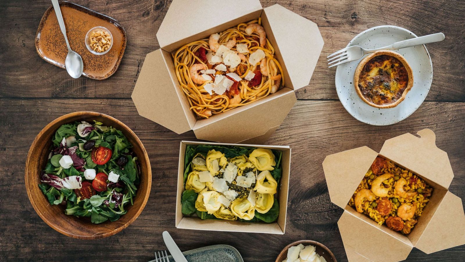 PHOTO: Stock photo of various take out food in containers.