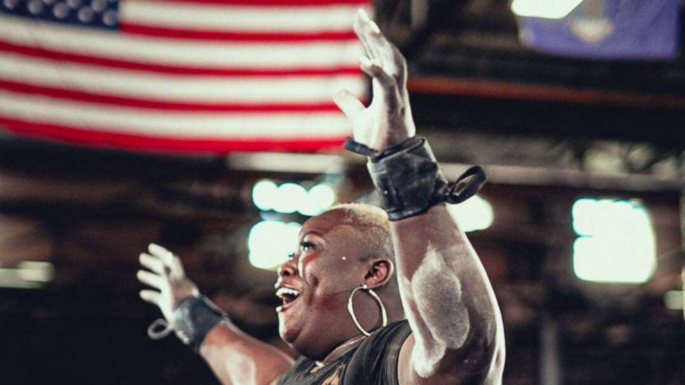 PHOTO: Tamara Walcott, of Maryland, sets a world deadlift record at the 2021 World Raw Powerlifting Federation's The Showdown in Kansas City, Mo.