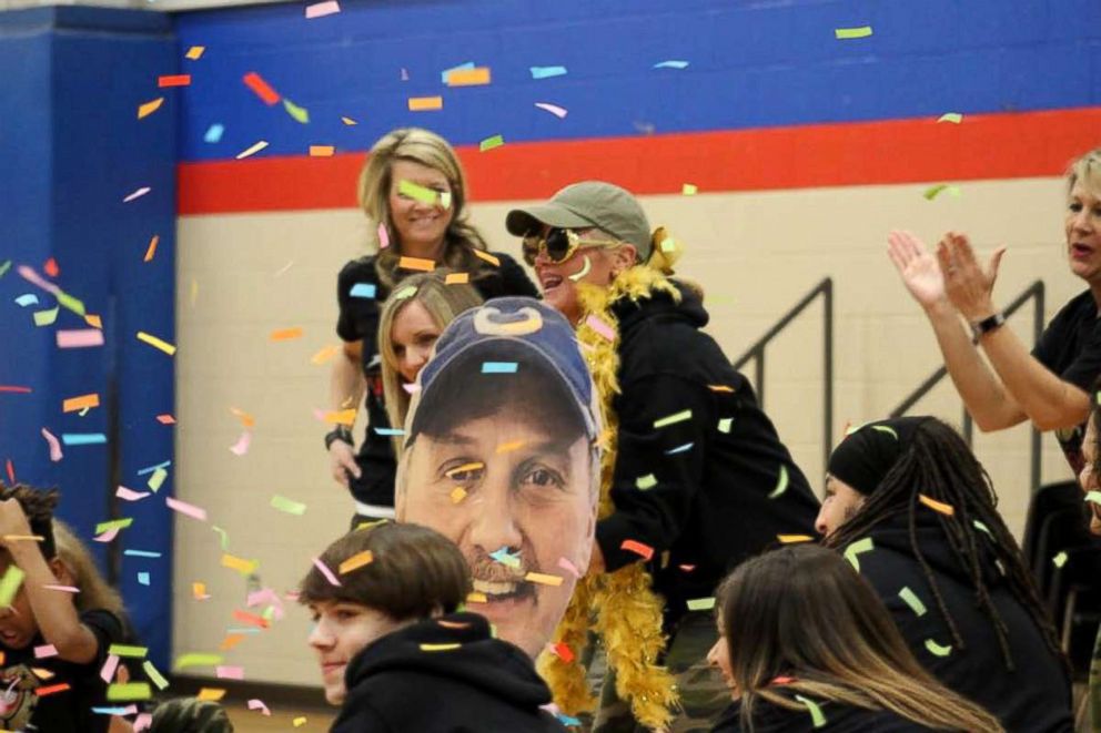 PHOTO: Tamarack Elementary School celebrates head custodian Ricky Young on "Mr. Ricky Day."