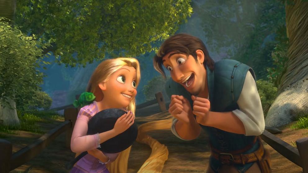 PHOTO: Rapunzel and Flynn are shown in a scene from the 2010 Disney animated film "Tangled." 