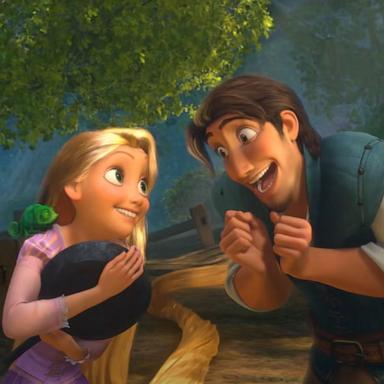 PHOTO: Rapunzel and Flynn are shown in a scene from the 2010 Disney animated film "Tangled." 