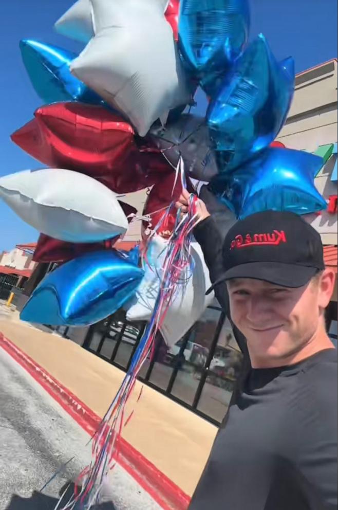 PHOTO: Tara Davis-Woodhall was welcomed home from the Paris Olympics with a surprise party organized by her husband, Paralympian Hunter Woodhall.