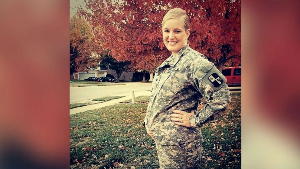 PHOTO: National Guard member Tara Fajardo Arteaga poses in her uniform while pregnant.