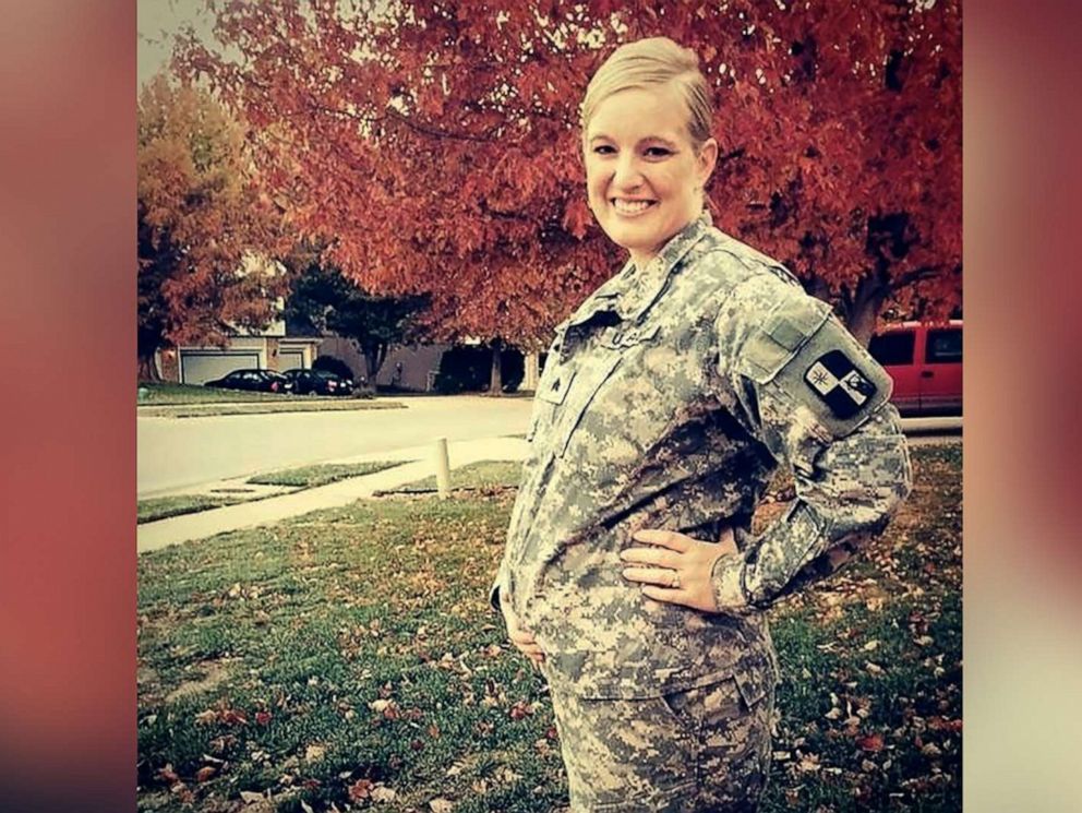 PHOTO: National Guard member Tara Fajardo Arteaga poses in her uniform while pregnant.