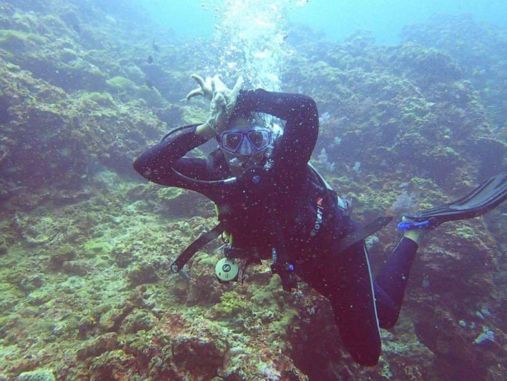 PHOTO: National Geographic explorer and storyteller Tara Roberts is pictured scuba diving. She joined Diving With a Purpose on the quest to search for lost slave ships.