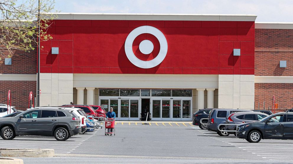 PHOTO: A customer is seen in the parking lot of the Target store at the Paxton Towne Centre, April 4, 2023, near Harrisburg, Pa.