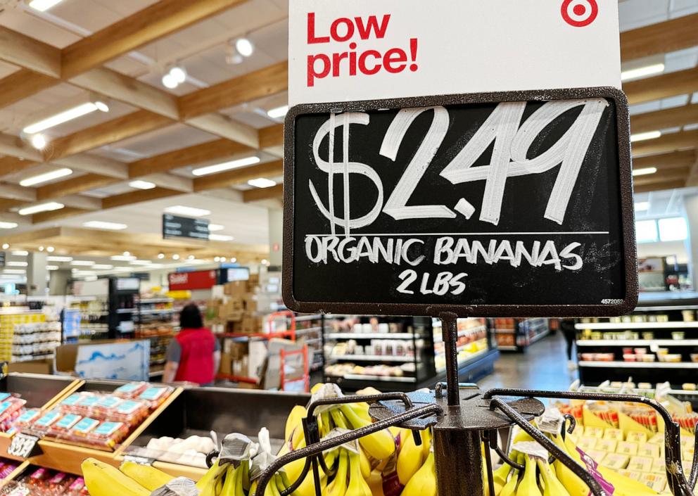 PHOTO: Organic bananas are displayed for sale in the grocery section of a Target store, Oct. 12, 2023, in Los Angeles.