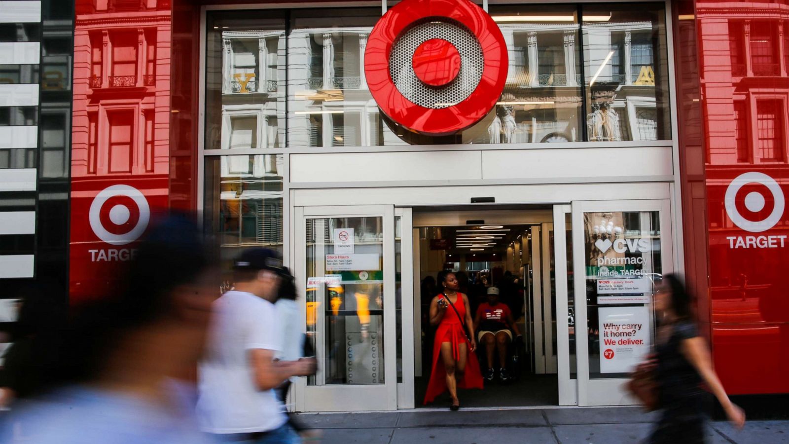 PHOTO: People enter Target branch store in New York, May 21, 2018.