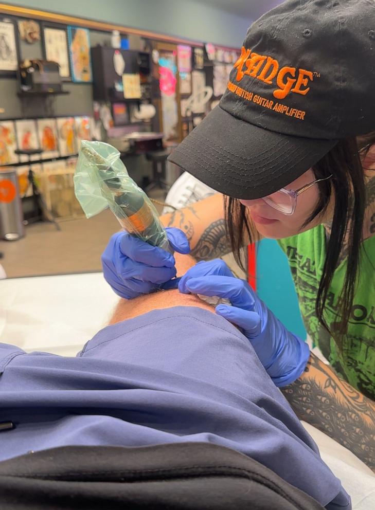 PHOTO: Jake Jonathan Bley honored his late mom by getting a tattoo from her handwritten diary she gifted him that featured an entry from the day he was born.