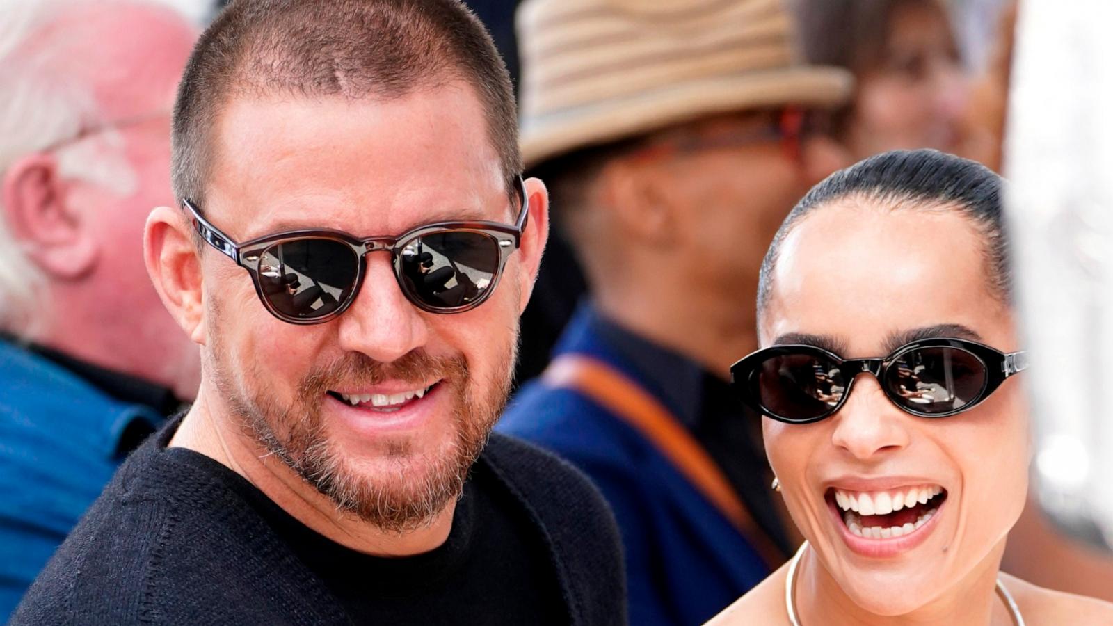 PHOTO: Channing Tatum, left, and Zoe Kravitz attend a ceremony honoring Lenny Kravitz with a star on the Hollywood Walk of Fame, March 12, 2024, in Los Angeles.