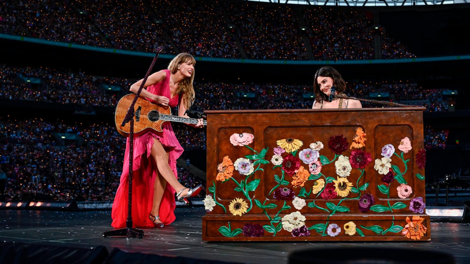 PHOTO: Taylor Swift and Gracie Abrams perform on stage during "Taylor Swift | The Eras Tour" at Wembley Stadium, June 23, 2024, in London.