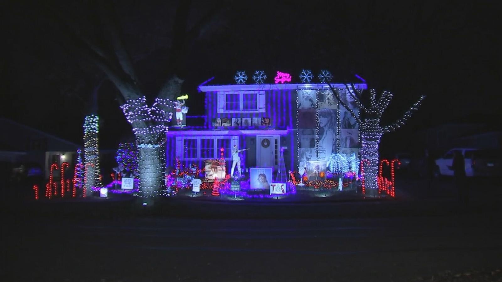 PHOTO: Amy Scott and her family decorated their home with a “Merry Swiftmas”-themed Christmas light display this year.