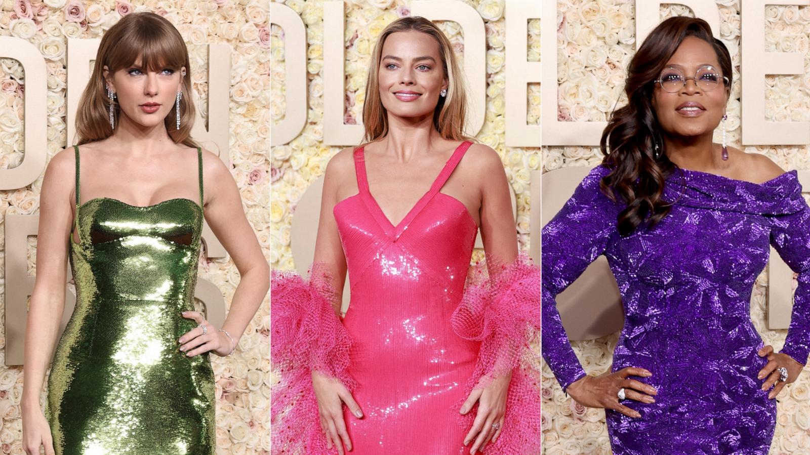 PHOTO: Taylor Swift, Margot Robbie and Oprah Winfrey attend the 81st annual Golden Globe Awards at The Beverly Hilton hotel in Beverly Hills, California, Jan. 7, 2024.