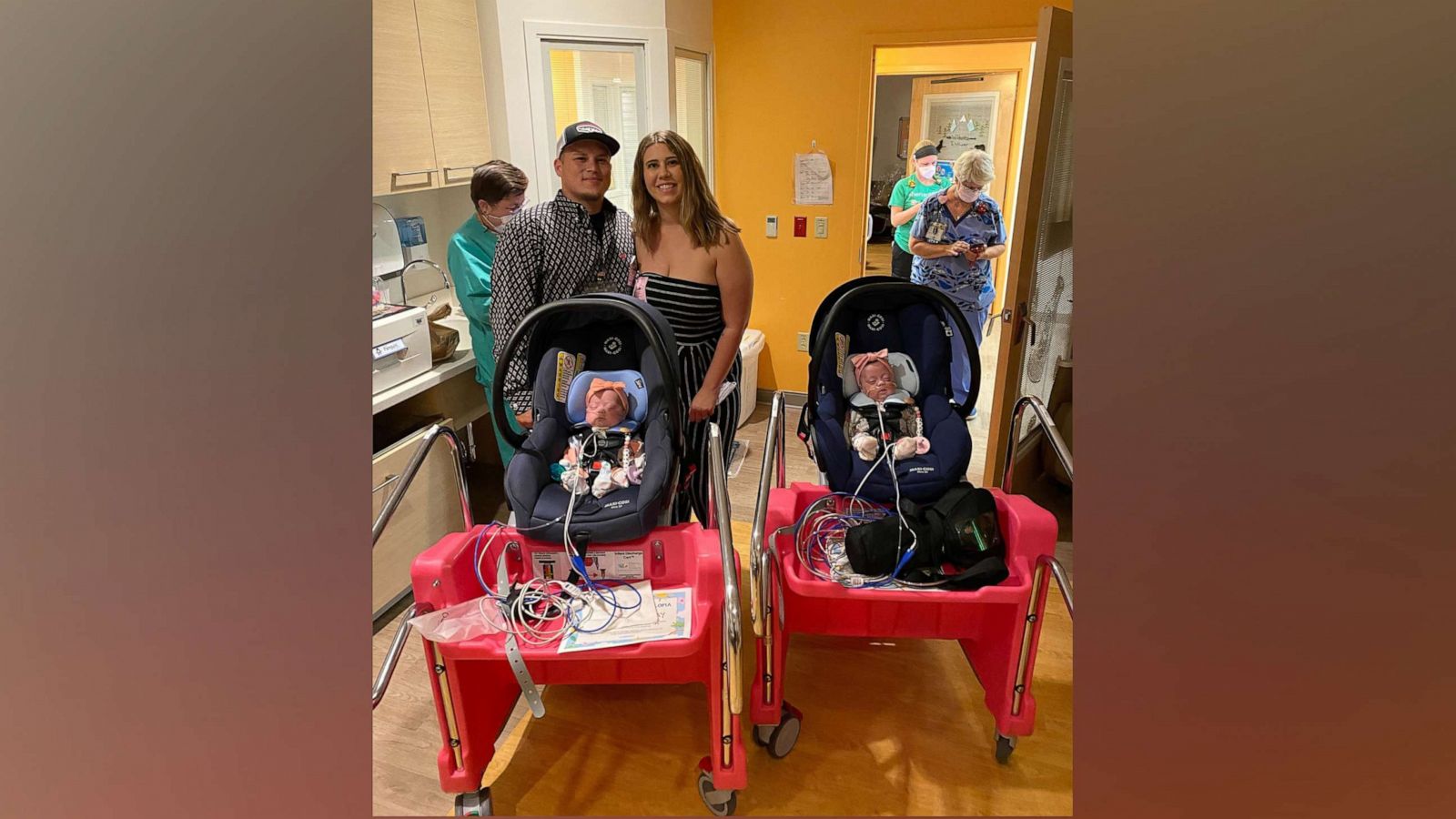 PHOTO: Avery and Emersyn Davis were discharged from Golisano Childrens Hospital of Southwest Florida on Monday.