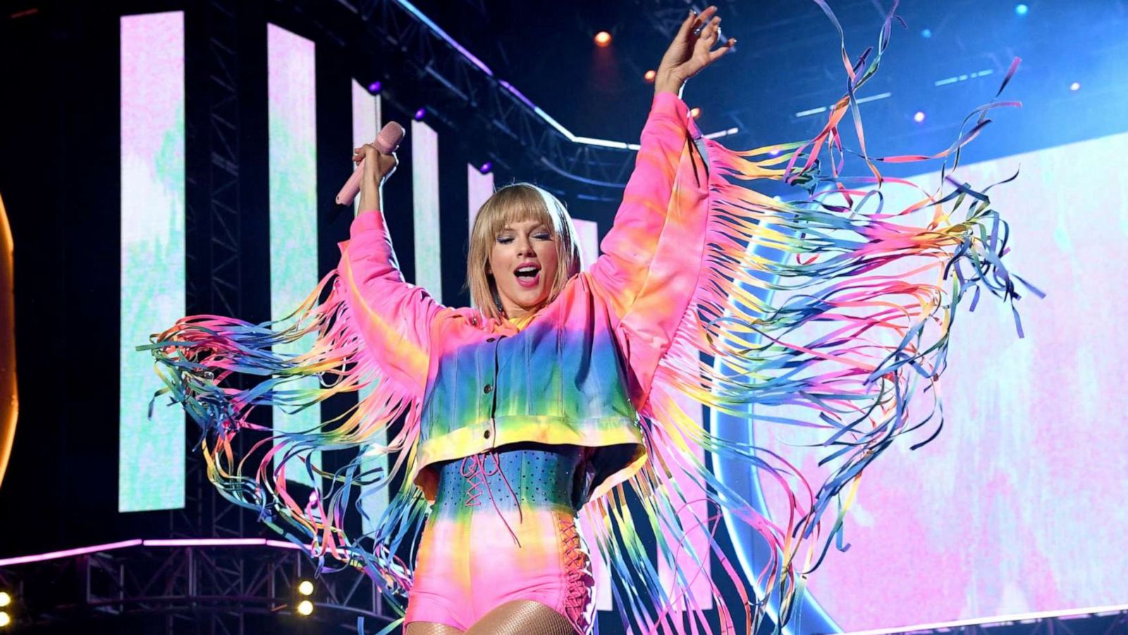 PHOTO: Taylor Swift performs onstage at 2019 iHeartRadio Wango Tango at Dignity Health Sports Park on June 01, 2019 in Carson, California.