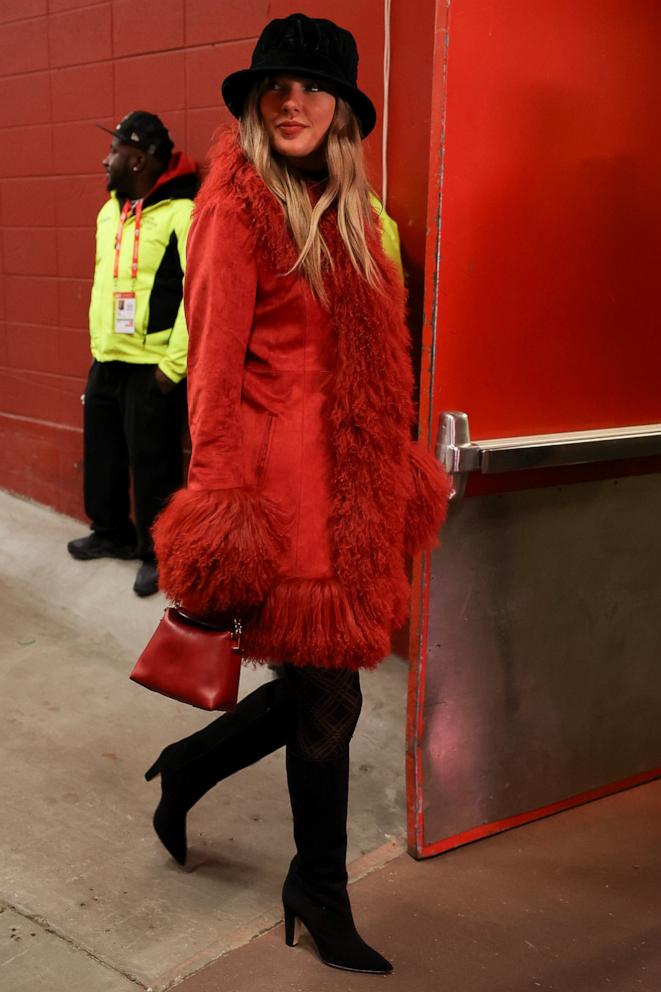 PHOTO: Taylor Swift arrives for a game between the Kansas City Chiefs and the Houston Texans at Arrowhead Stadium, Dec. 21, 2024, in Kansas City, Missouri. 