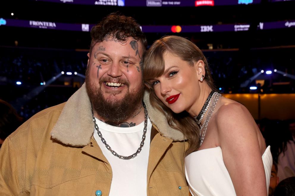 PHOTO: Jelly Roll and Taylor Swift attend the 66th GRAMMY Awards, Feb. 4, 2024, in Los Angeles.