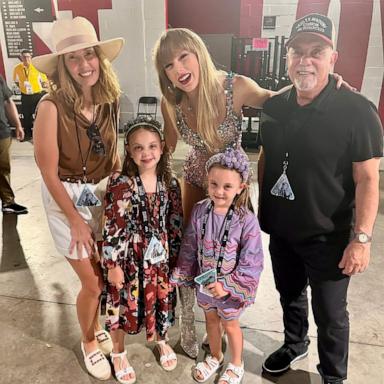 [PHOTO: Billy Joel posted photos of him and his daughters with Taylor Swift at her Eras concert on his Instagram.]