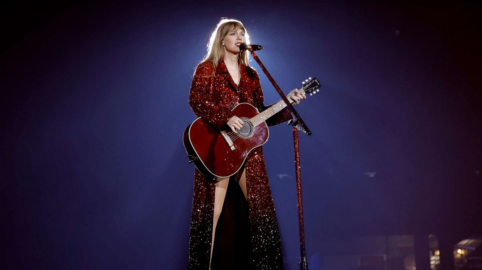 PHOTO: Taylor Swift performs onstage for the opening night of "Taylor Swift | The Eras Tour" at State Farm Stadium on March 17, 2023 in Glendale, Ariz. The city of Glendale was ceremonially renamed to Swift City for March 17-18 in honor of The Eras Tour.