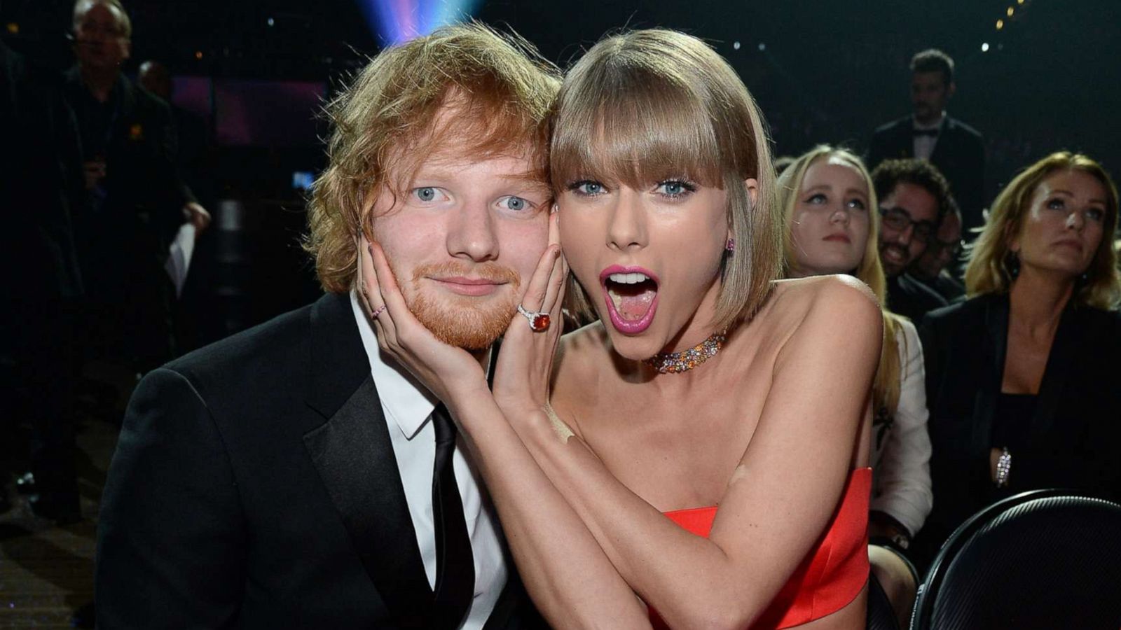 PHOTO: In this Feb. 15, 2016, file photo, Ed Sheeran and Taylor Swift attend The 58th GRAMMY Awards in Los Angeles.